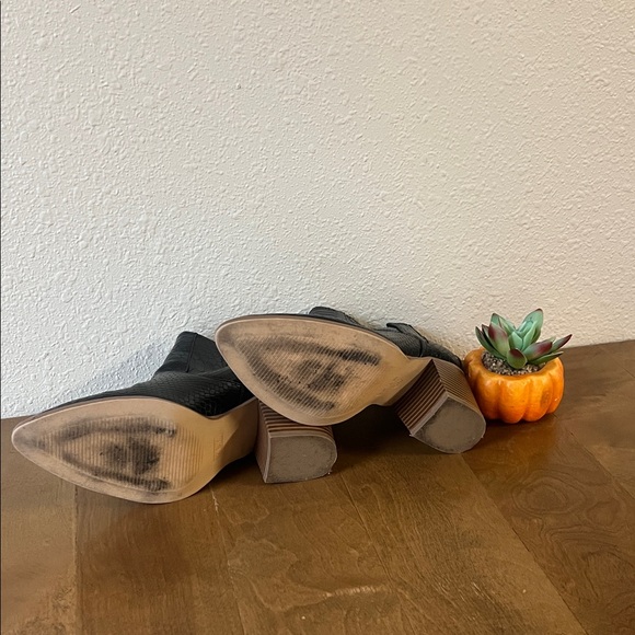 Universal Thread Black Snake-Embossed Ankle Boots - Picture 3 of 6